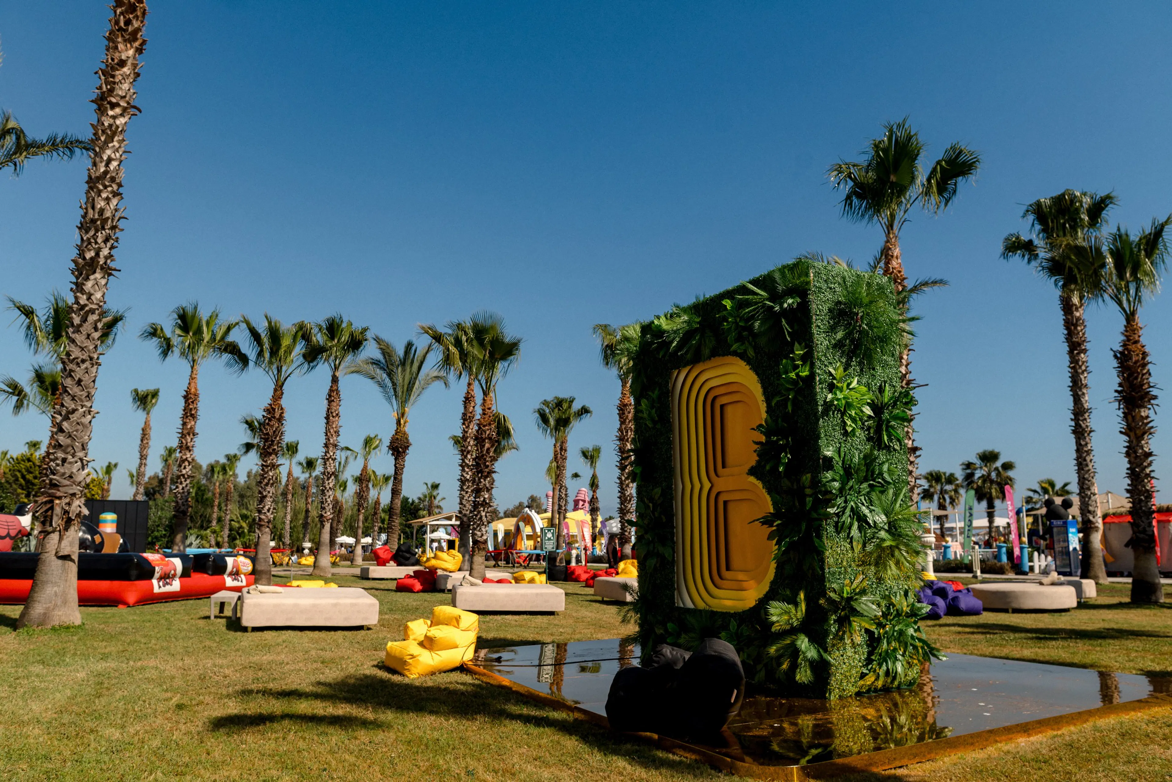 Branded event installation at an outdoor corporate event