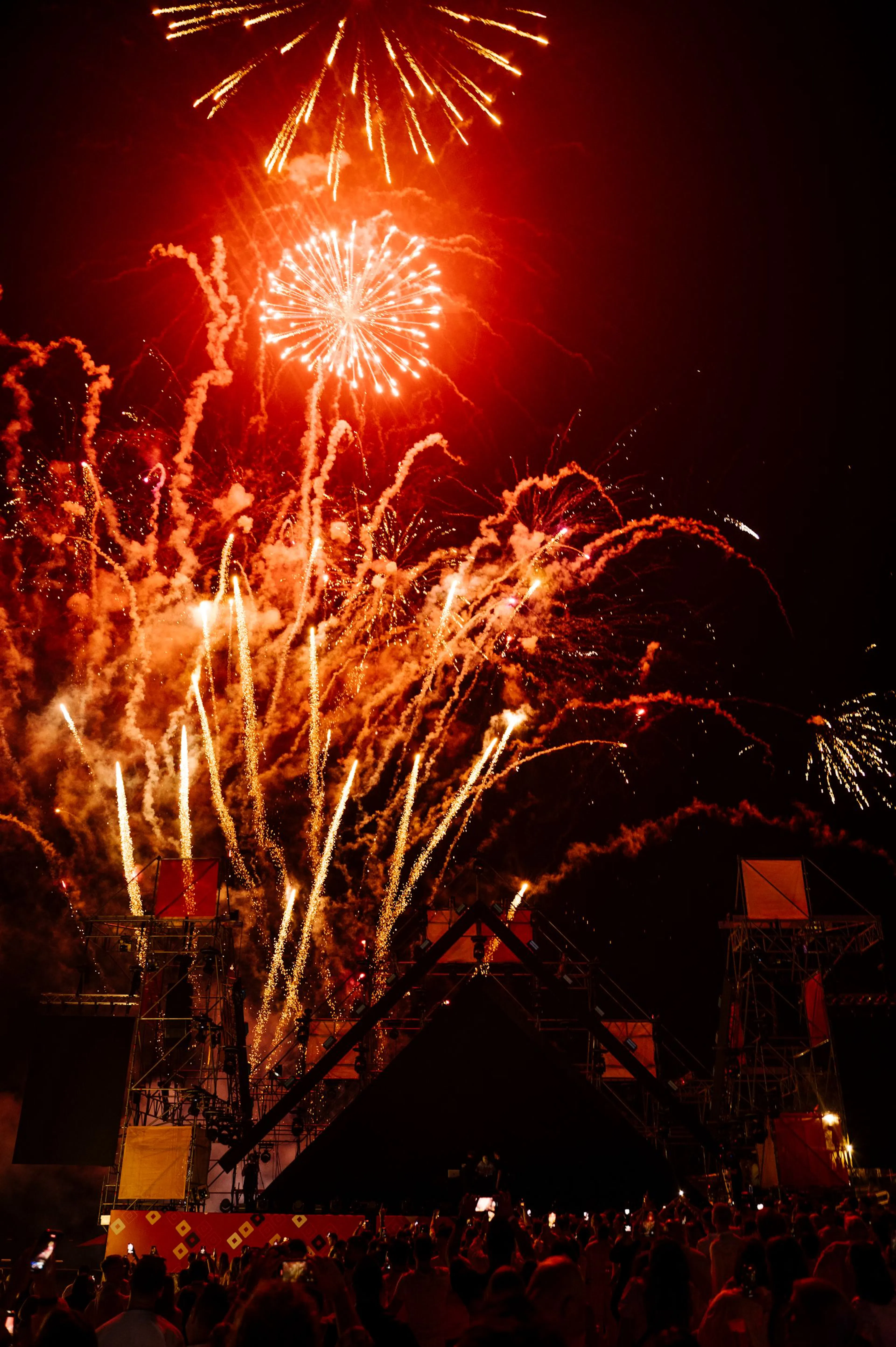 Fireworks display at a live event celebration