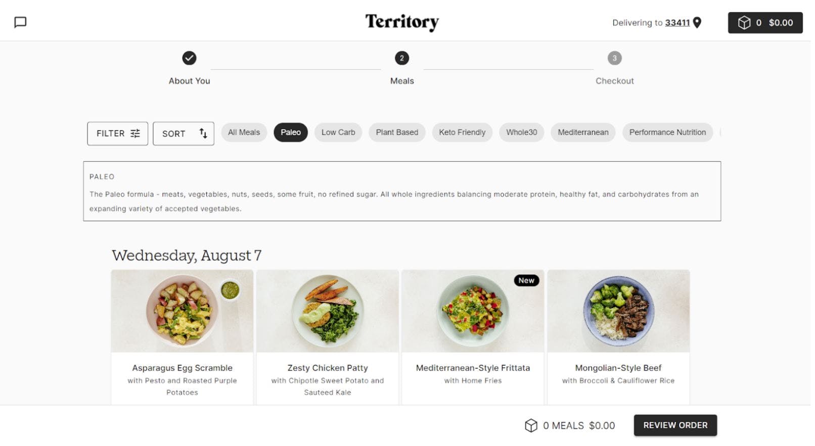 territory foods paleo menu filter