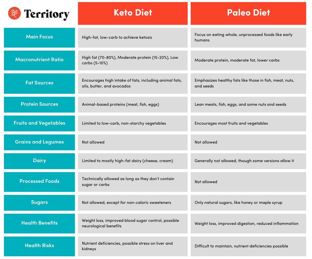 Side by Side Comparison: Keto vs Paleo Diet