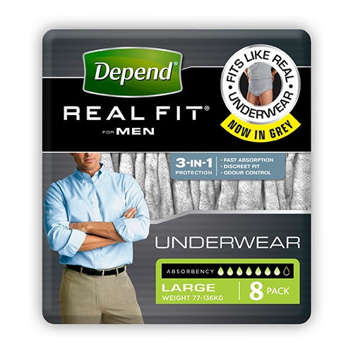 Depend Underwear RealFit Male Large 8 pack