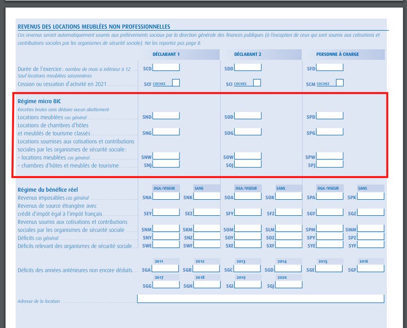 déclarer revenu LMNP régime micro