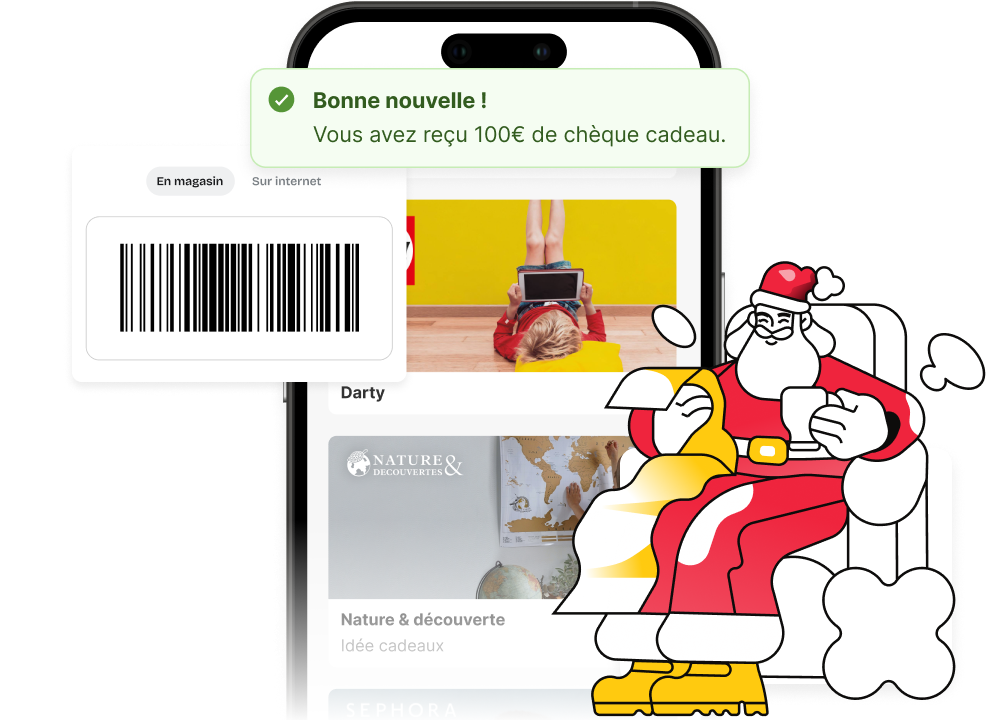 application utilisation chèques cadeau noel