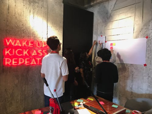 hong kong service jam, post its, ideation