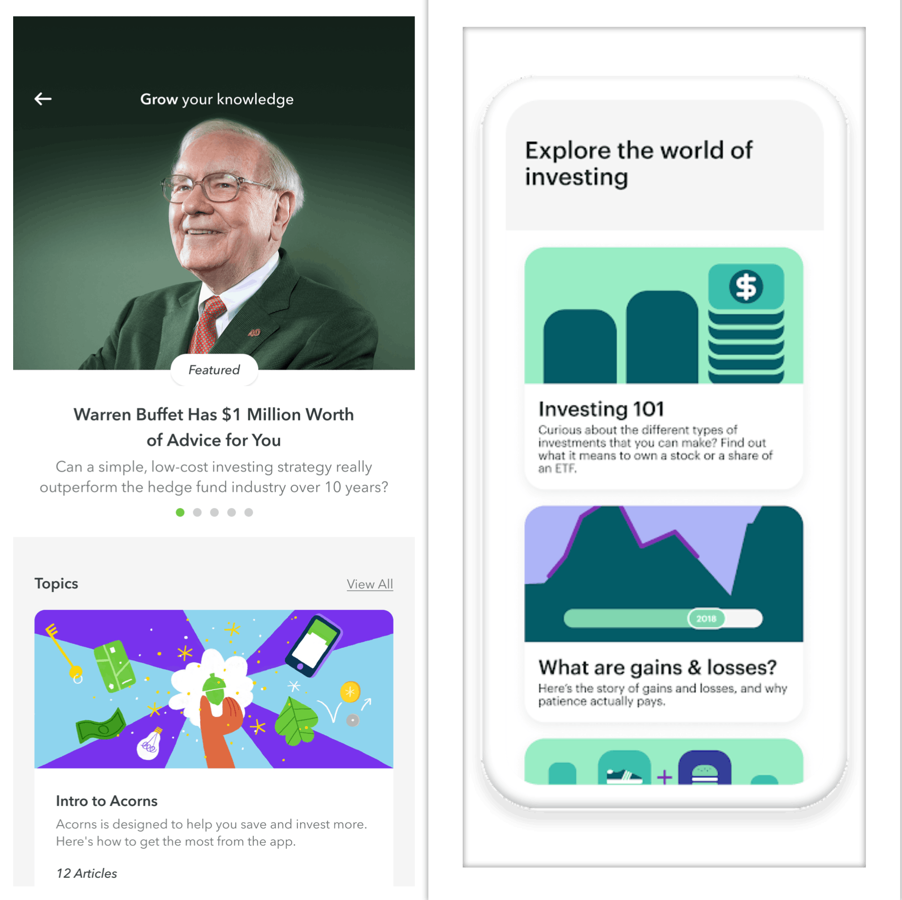 educational materials in money apps