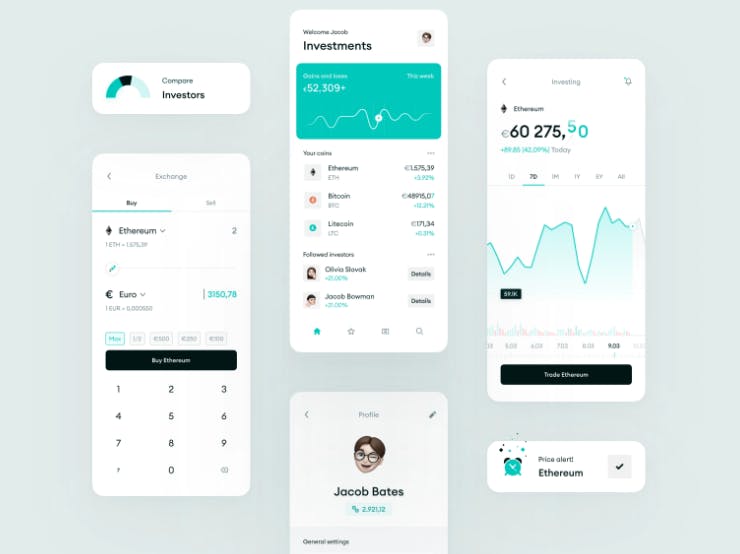 cryptoexchange user interface