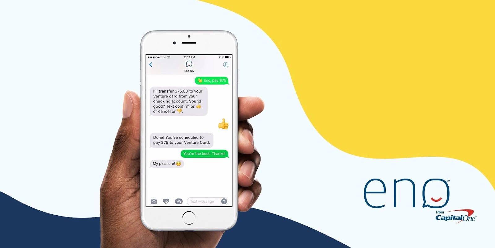 Chatting with Capital One’s virtual assistant Eno