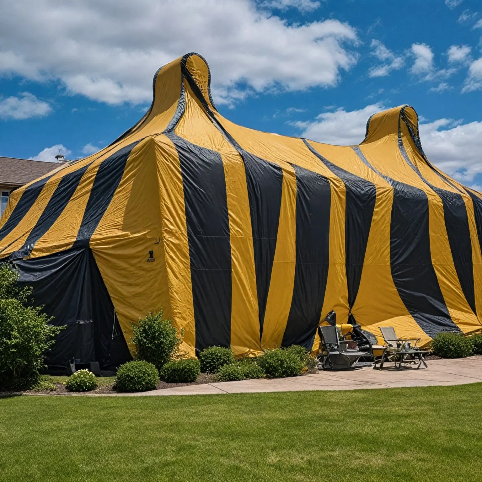 Structural fumigation tent for termite treatment