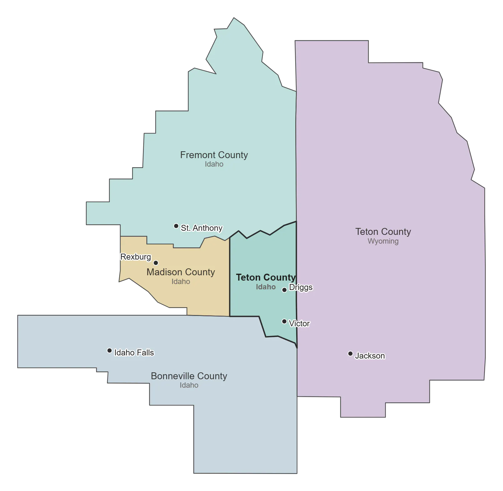 Teton county map