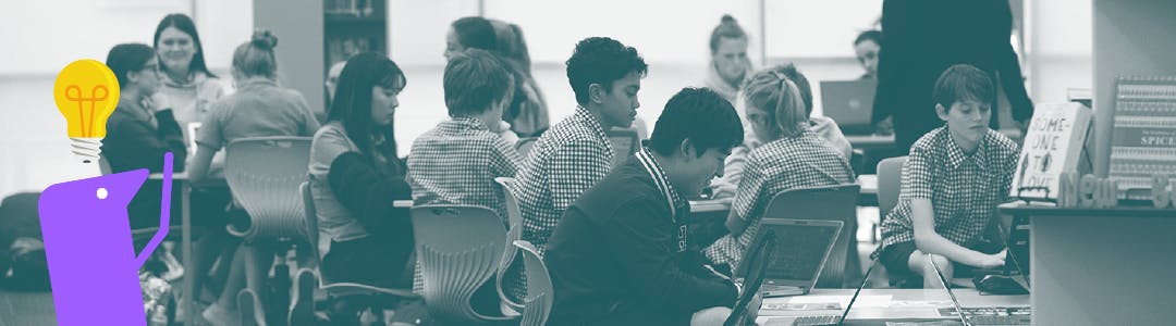 Students learning on their devices at Hobsonville Point Secondary School