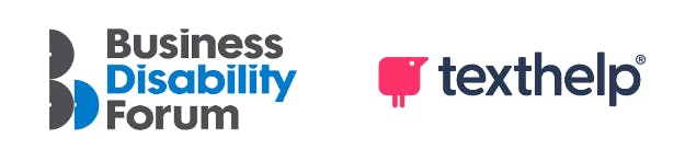 Business Disability Forum and Texthelp logos