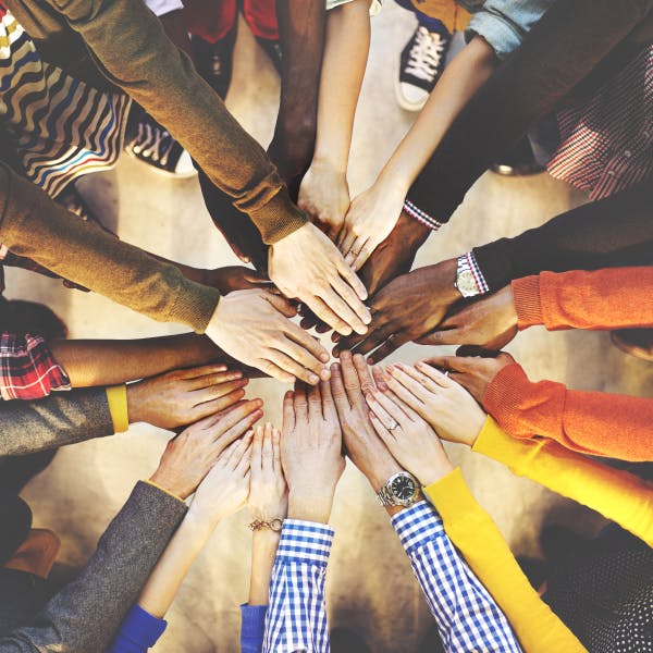 A team huddle