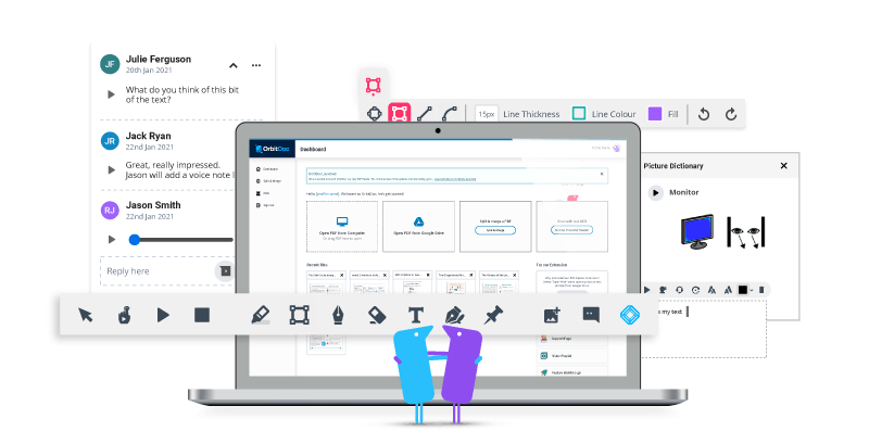 OrbitDoc product toolbars and interface