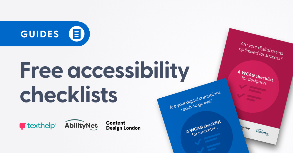 WCAG Accessibility Checklist For Marketers And Designers | Texthelp