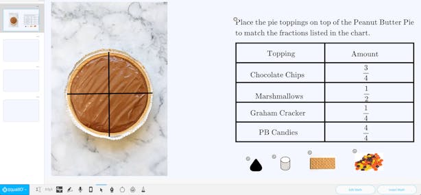 EquatIO Fractions activity 