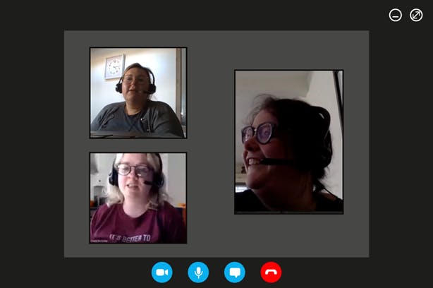 An image of our Mental Health First Aid Podcast Team on a virtual hangout together