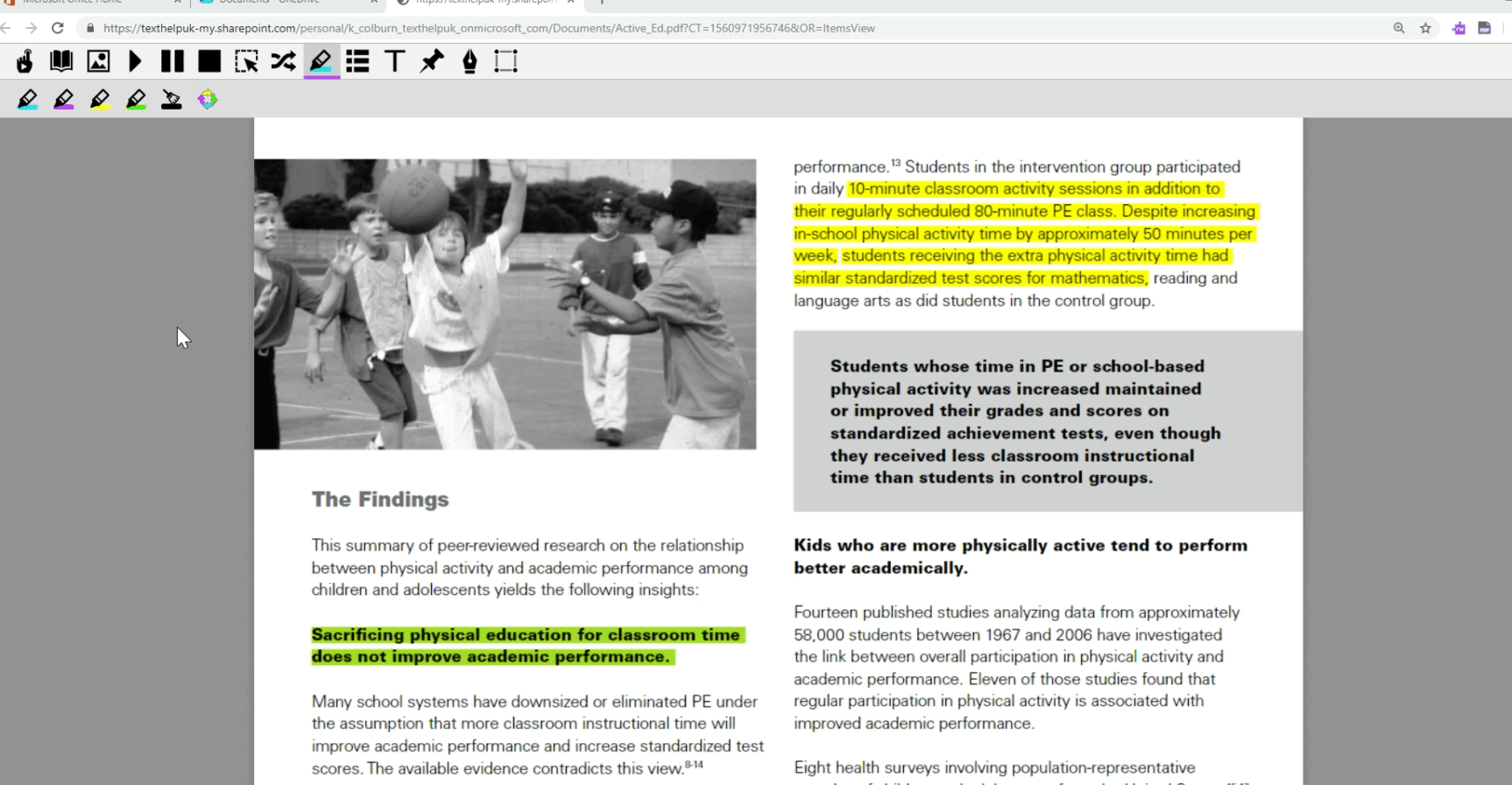 Video showing Read&amp;Write highlighters being used