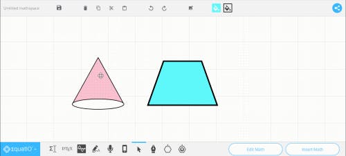 Gif showing shapes in EquatIO for Mathspace