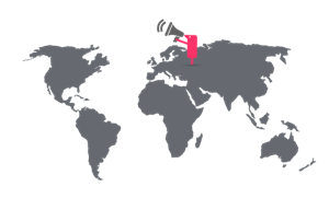 Texthelper on a world map
