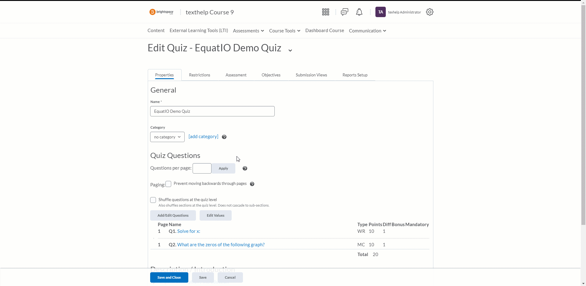 GIF of EquatIO for LMS in Brightspace D2L