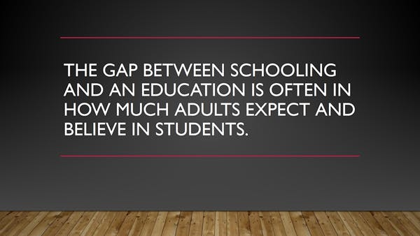 Jose Vilson keynote key takeaway - the gap between education and a schooling