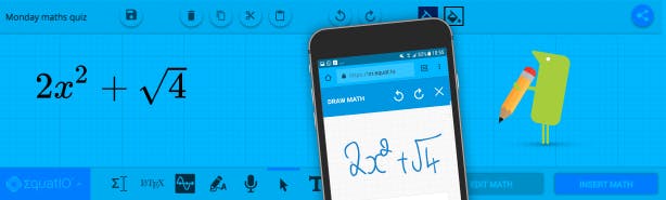 EquatIO being used on a mobile phone