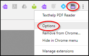 PDF Reader Options screen shot