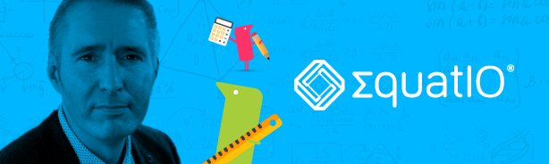 Headshot of Texthelp CTO Martin McKay and the EquatIO logo