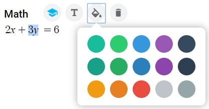 Text color palette in EquatIO