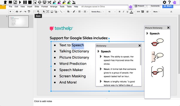 Google, Slides, read&amp;write, support