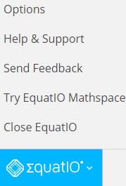 EquatIO accessibility pop up
