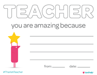 Thank a Teacher card