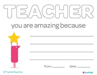 Thank a Teacher card