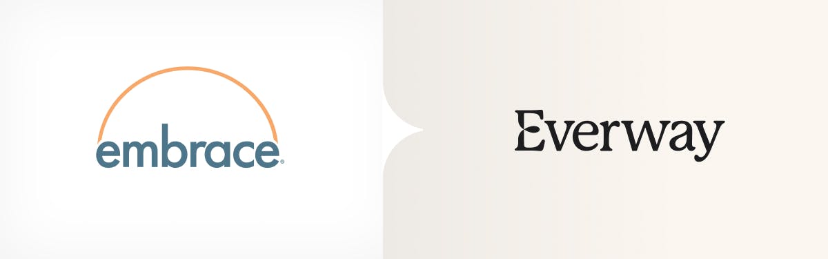 Embrace Education logo on the left hand side, Everway logo on the right hand side