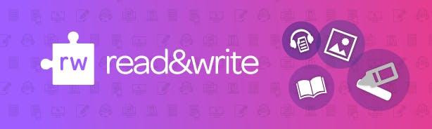Image showing some features of Read&amp;Write with a purple background