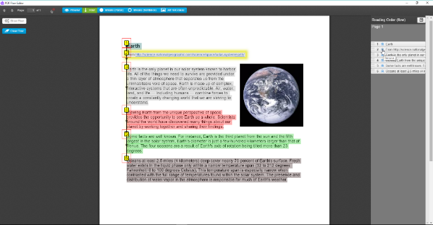 Adjust reading order with Flow Editor