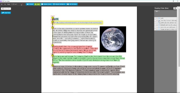 Adjust reading order with Flow Editor