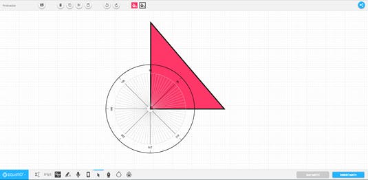 Protractor in EquatIO mathspace