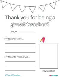 Thank you teacher card