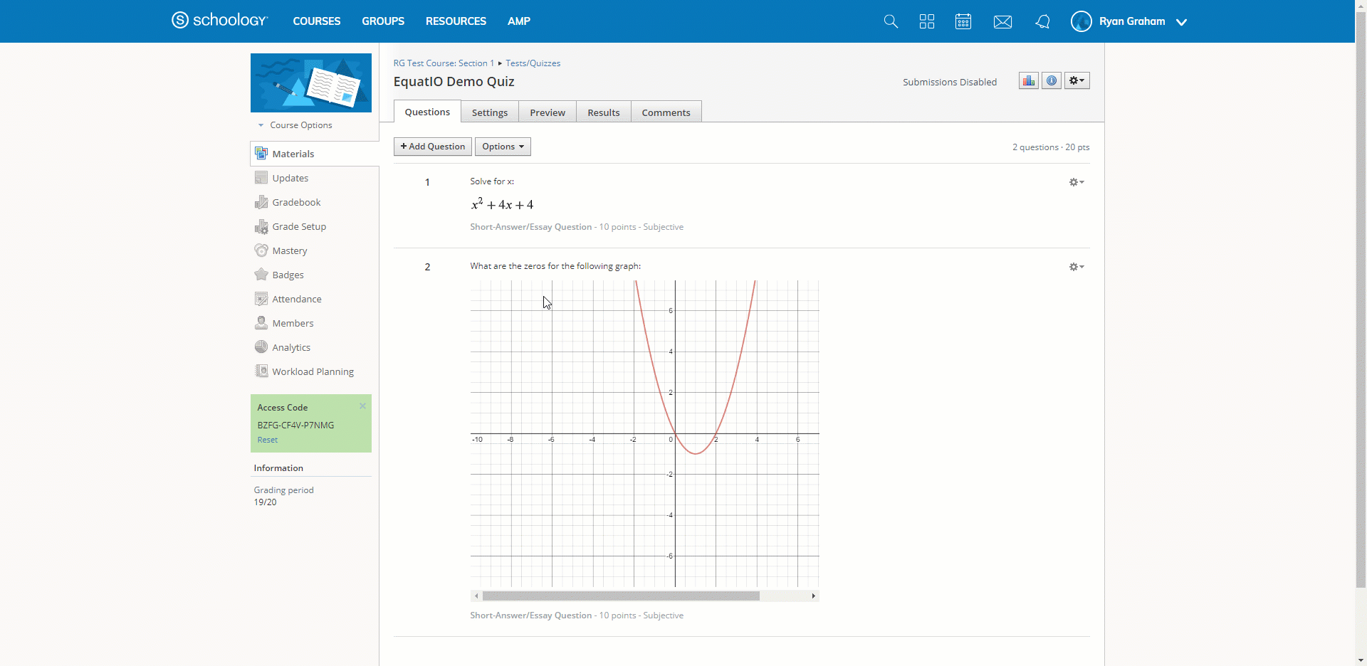 GIF of EquatIO for LMS in Schoology