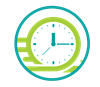A clock illustration with speed marks as if the clock is whizzing by