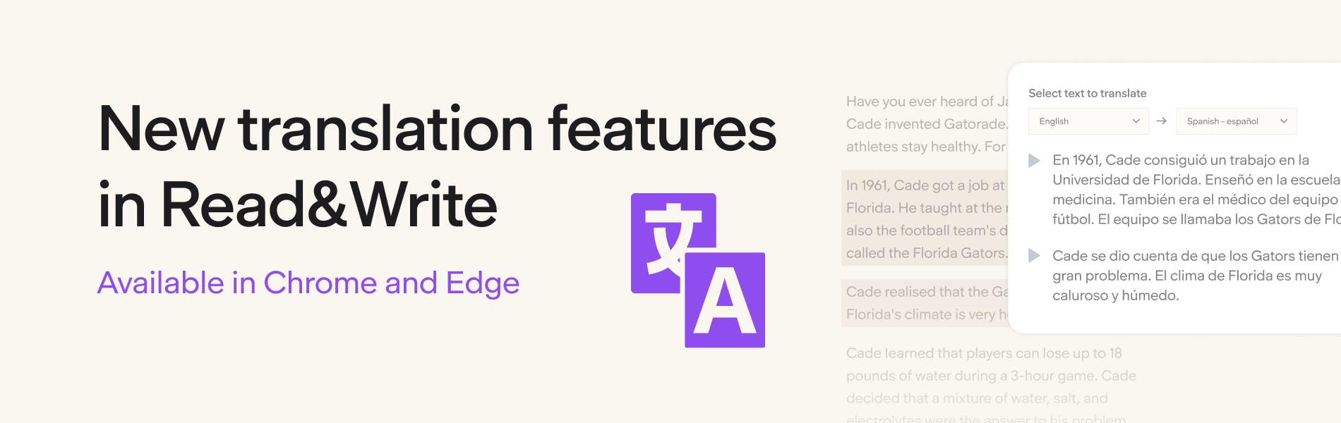 A preview of the Read&Write translation features