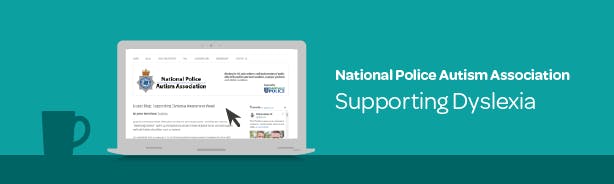 Laptop screen showing the National Police Austism Association web page