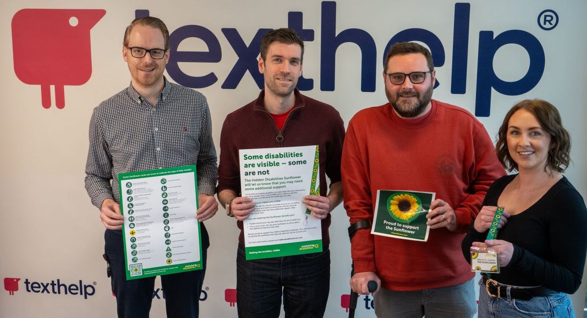 Texthelp's Enable ERG promoting the hidden disabilities Sunflower in the office