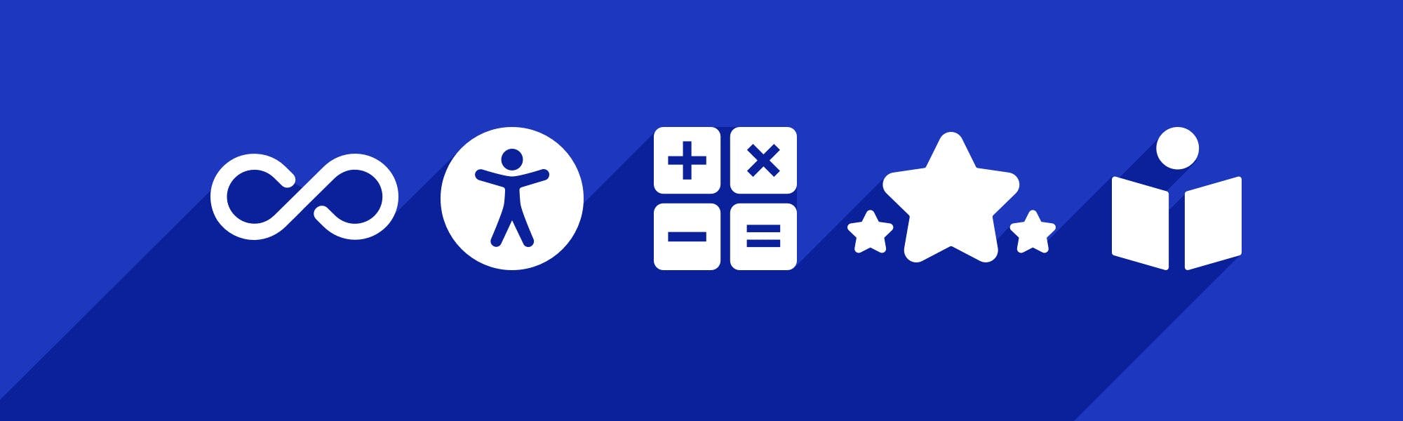 Icons representing neurodiversity, accessibility, numeracy, SEN, and literacy.