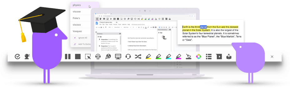 Read&Write toolbar and features