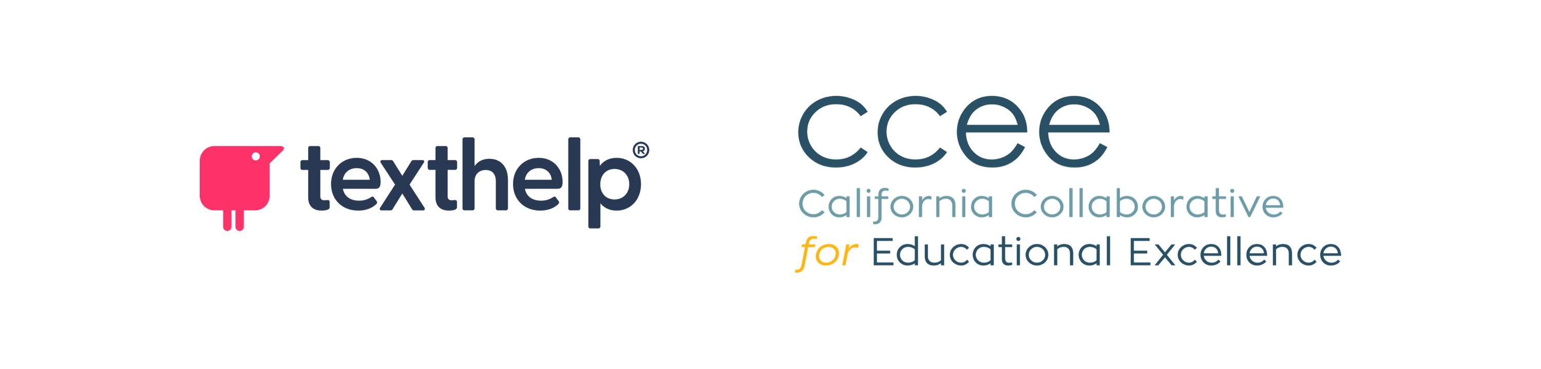 Logos for Texthelp & CCEE - California Collaborative for Education Excellence