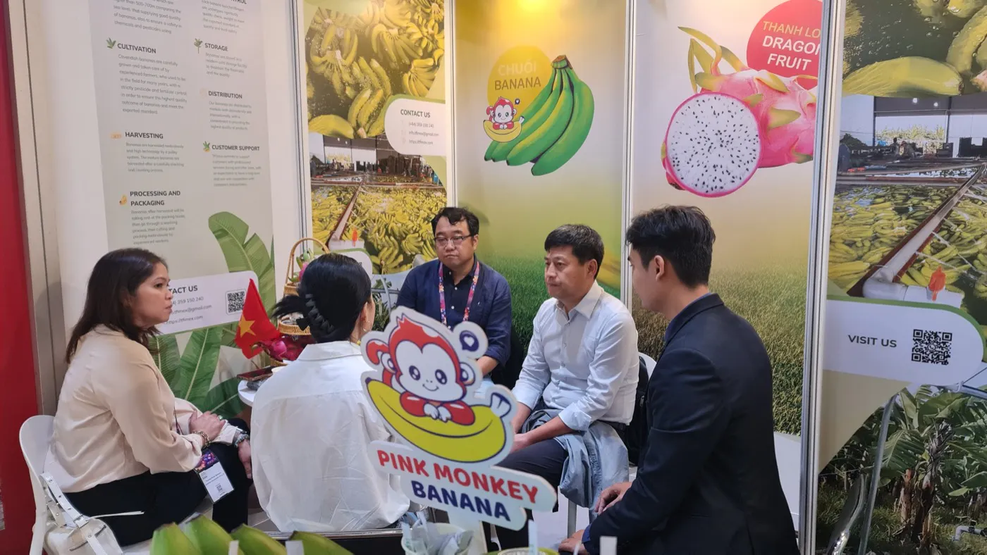 Trao đổi với buyer nhập khẩu tại gian hàng TFIMEX