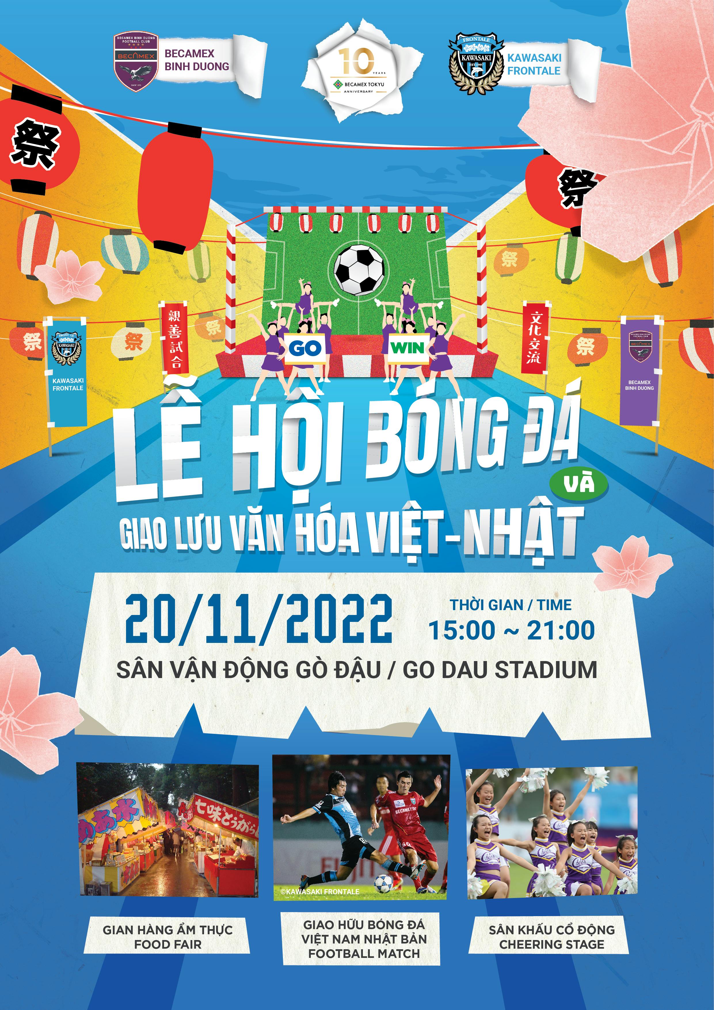 Trận đấu Giao hữu giữa CLB Becamex Bình Dương & Kawasaki Frontale  — Lễ hội Bóng đá và Giao lưu Văn hóa Việt-Nhật ​