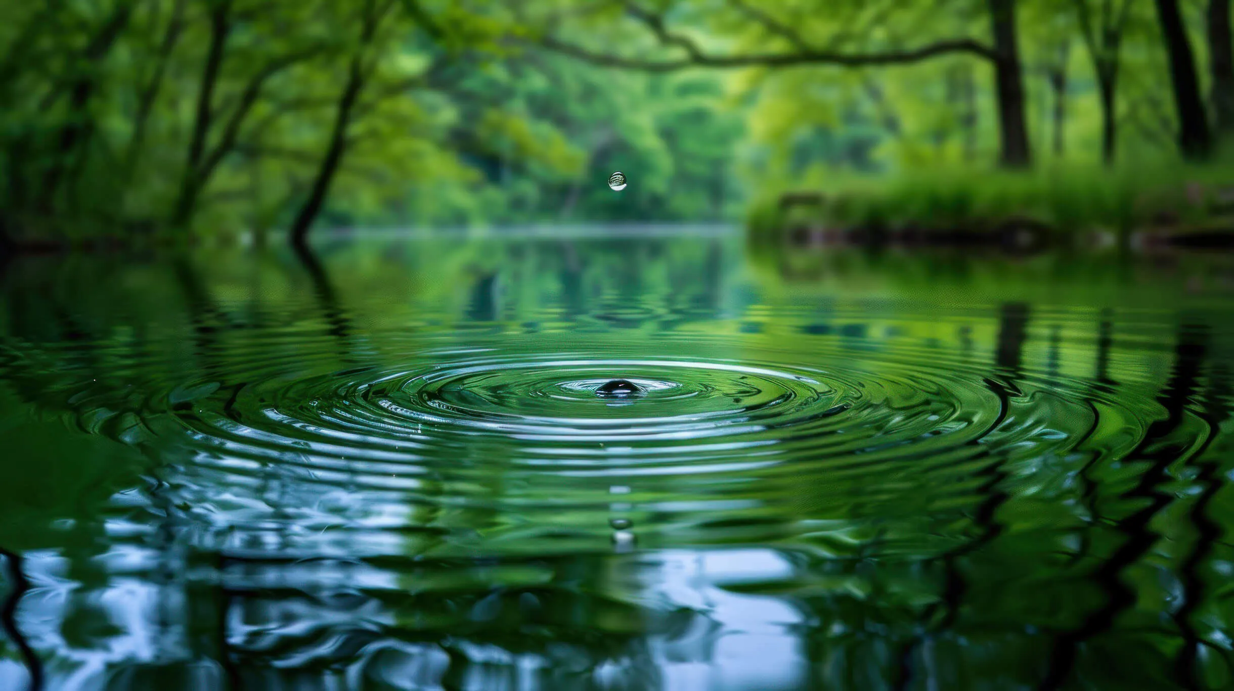 Natural water landscape representing positive impact